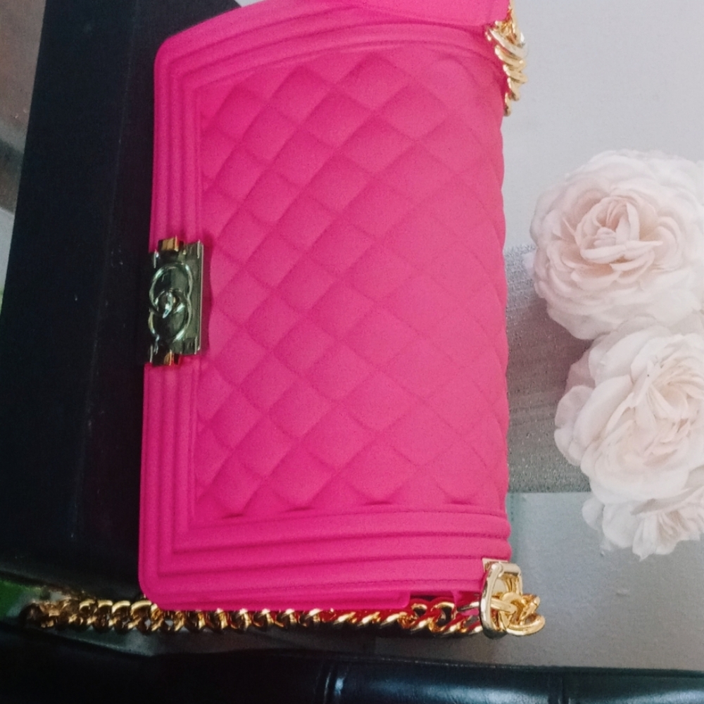 Hot pink jelly purse